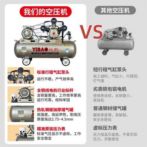 捷豹空压机380大型气泵工业级大功率空气压缩机220高压打气泵喷漆