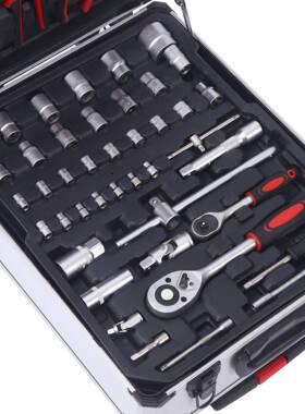 18件杆家用五WRU金扳工具组合套汽修机修装铝制拉箱套筒手套装