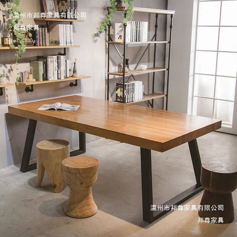 北欧实木大书桌简约双人学习桌家用办公桌客厅长桌子工作台电脑桌