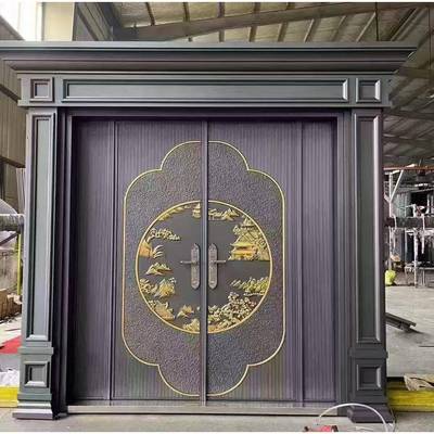 房锌合金别墅门卡门农KCI村自进户大门甲防盗入户门双开建精雕铸
