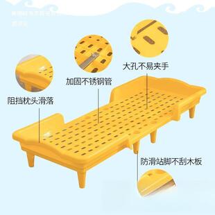 托管小床小学生塑午料班早童教黄床色儿床叠叠幼儿宝园床宝折叠睡