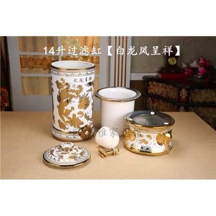 陶瓷滤水器储水缸 过滤水壶 饮水机纯净水桶茶道养生茶水壶带龙头
