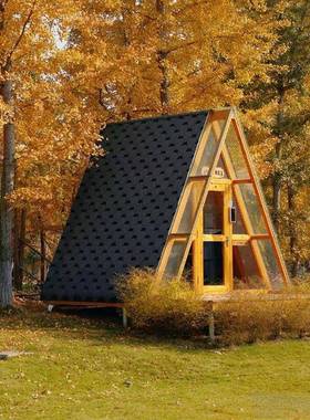 防腐木小木屋户景区露营三树角木屋森林易屋移动外组ALth$*&y装简