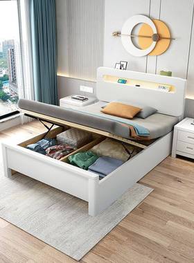 1m.2米实床气1.35单人动气压高箱IMN储物1.5侧开收纳箱体1一二抽