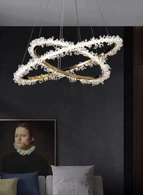 客厅吊灯现代约轻QR03奢室主灯创意主卧0灯2卧简25年新款圆环餐厅