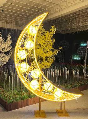 梦YJ-TAZXD幻灯光ELD灯光节星星合月亮组造型装饰节灯光夜景亮化