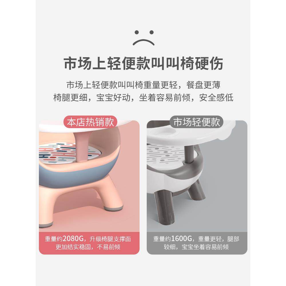 宝宝餐椅儿餐桌椅座吃饭家用叫叫童椅宝小椅子婴宝儿凳子PWS靠背