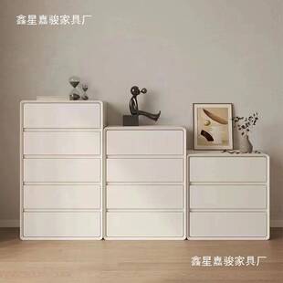 实木五斗柜白色奶油柜斗柜客厅多层储物柜简约现代卧室免安装家用