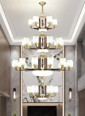 全新中复式楼大吊JBF灯铜实木中国风loft酒店堂别墅楼大中楼式客