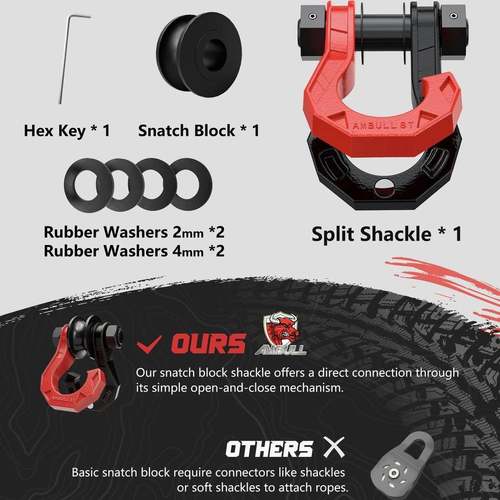 ZKK加强开改进新品越野车拖车钩体分式一一合带滑轮两头防盗更磁