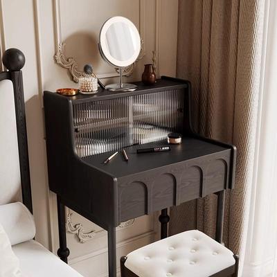 恒沃法式梳妆台化小型色实RHF木复妆台卧室设古计师超窄迷你化妆