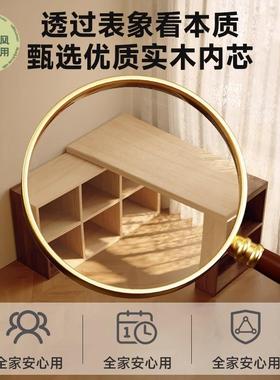 明峥家具厂实转妆角书桌梳台二一合一成人家NUF用学习桌木书架体
