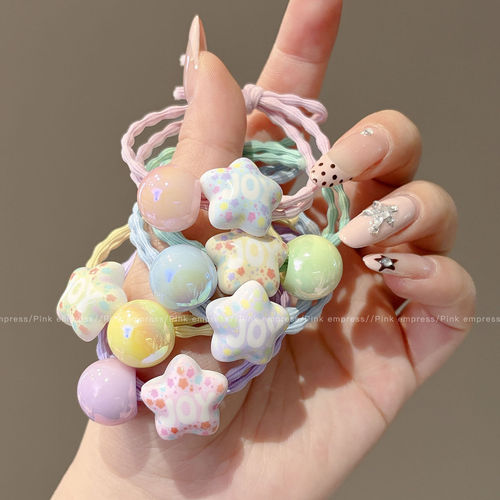 彩色胖胖星头绳女2026新款高弹力发圈耐用橡皮筋扎头发不伤发头饰