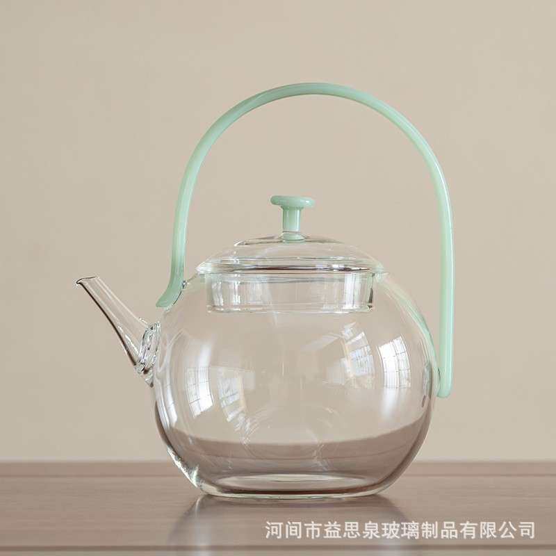悦颜茶壶单壶家用提梁壶高颜值茶水分离泡茶壶玻璃壶耐高温煮茶壶