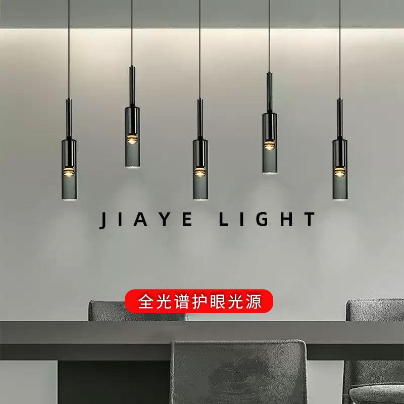 意式极简轻奢全铜水晶玻璃酒瓶卧室床头灯简约三头餐厅吧台小吊灯