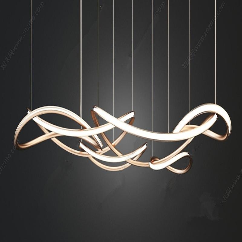 客厅吊灯创意异形设计师复式楼别墅中空loft长吊灯酒店大堂非标灯