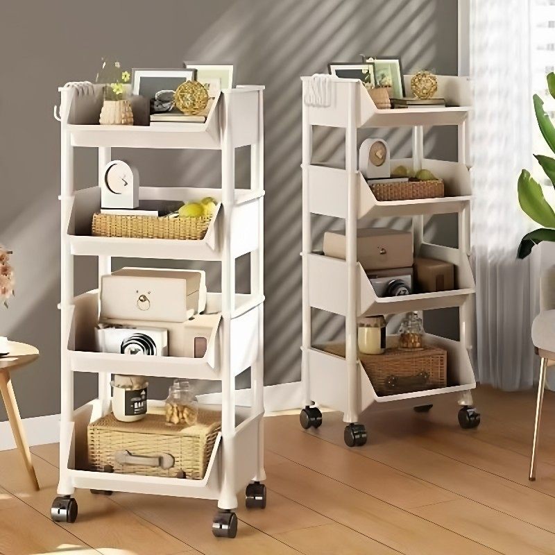 家用宿舍书架落地置物架移动客厅收纳多层零食带轮小推车简易书柜,厨房/烹饪用具,果蔬置物架/篮/框,淘宝优惠券,粉丝福利购,淘宝优惠卷