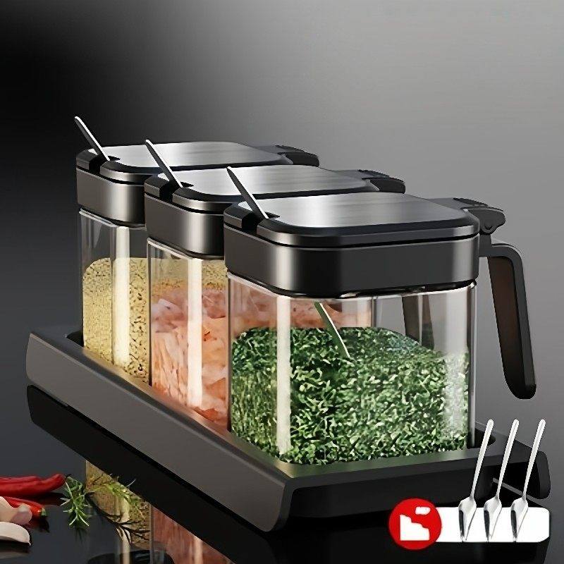 调料罐套装调味调料瓶厨房家用玻璃罐子佐料盐罐收纳盒调料组合,厨房/烹饪用具,密封罐,淘宝优惠券,粉丝福利购,淘宝优惠卷