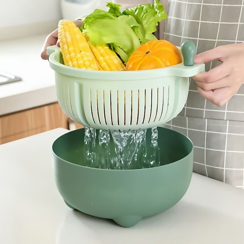 沥水篮网红盘子可旋转菜盘家用多功能水果盆果盘洗菜盘火锅菜盘,家装主材,沥水篮,淘宝优惠券,粉丝福利购,淘宝优惠卷