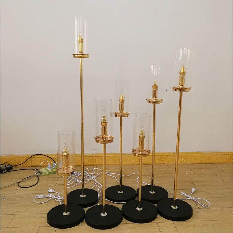 道具铁艺电镀亚克力发光路引婚礼装饰迎宾区烛台舞台橱窗摆件造型