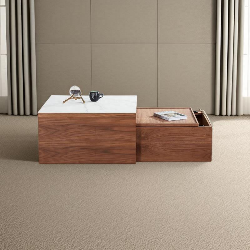 现代简约实木茶几意式轻奢桌子家具可移动小户型简易客厅家用套几