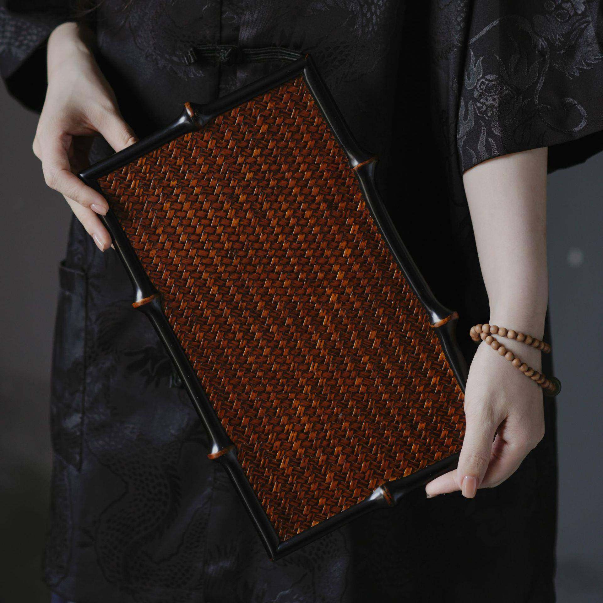 中式筇竹干泡茶盘竹编壶承干泡台便携茶盘,电子元器件市场,其它元器件,淘宝优惠券,粉丝福利购,淘宝优惠卷