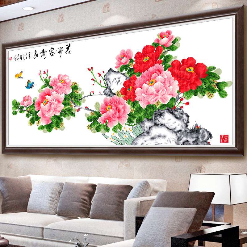 花开富贵十字绣牡丹客厅大幅花卉中国风2020线绣新款自己绣手工