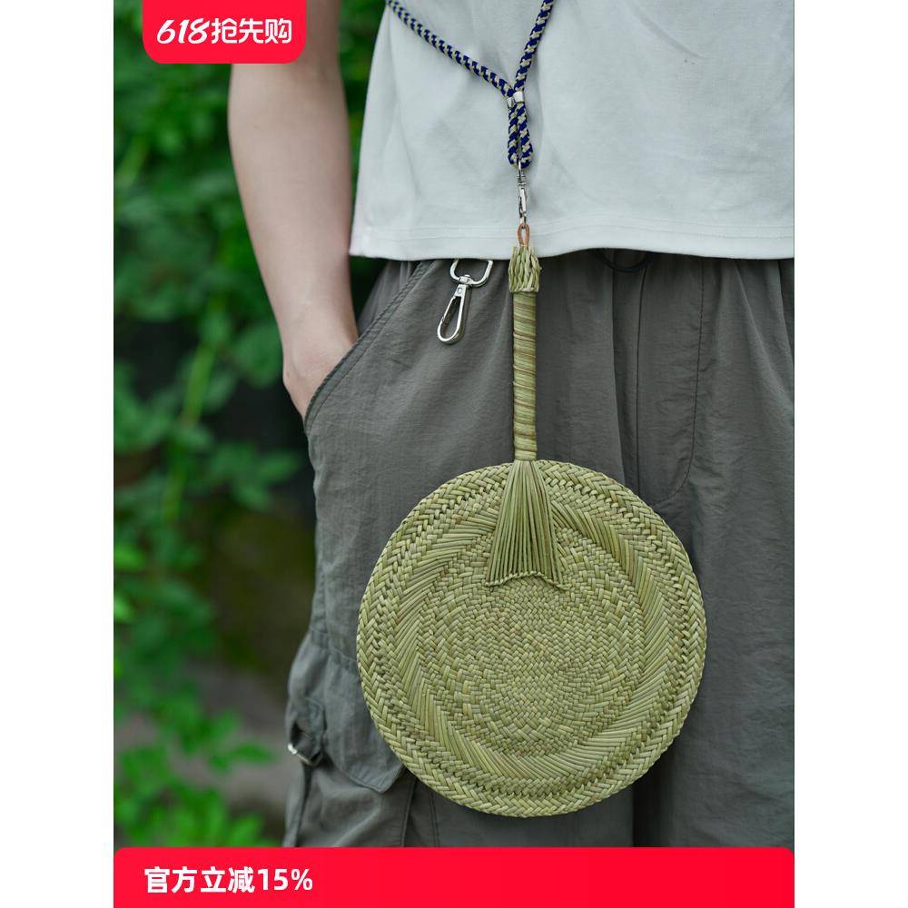 #夏季手工蒲扇灯芯草扇子儿童宝宝扇草编出行扇老式草扇古风团扇