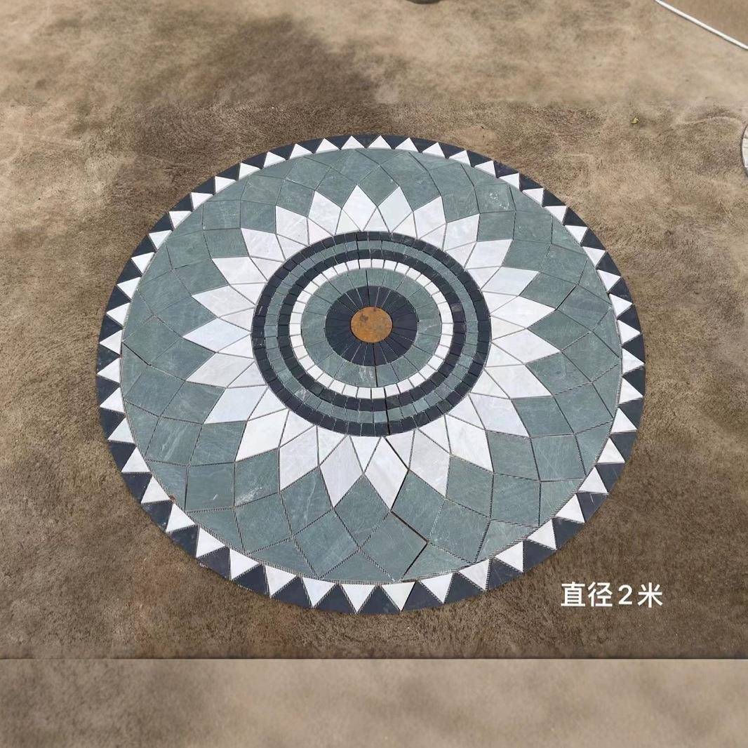 仿古拼花地砖园林花园地砖天然文化自铺别墅户外仿古石材防滑中式