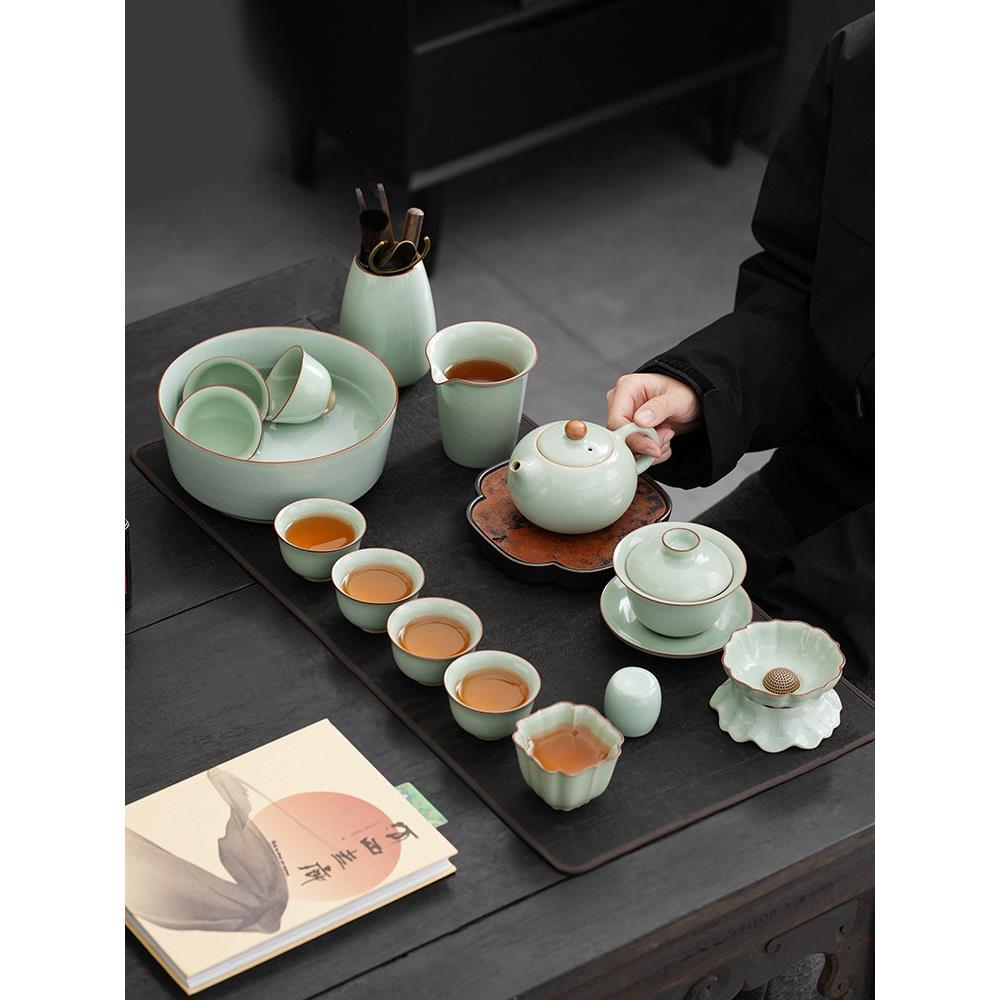 汝窑功夫茶具2025新办公室接待高端茶壶礼盒全套