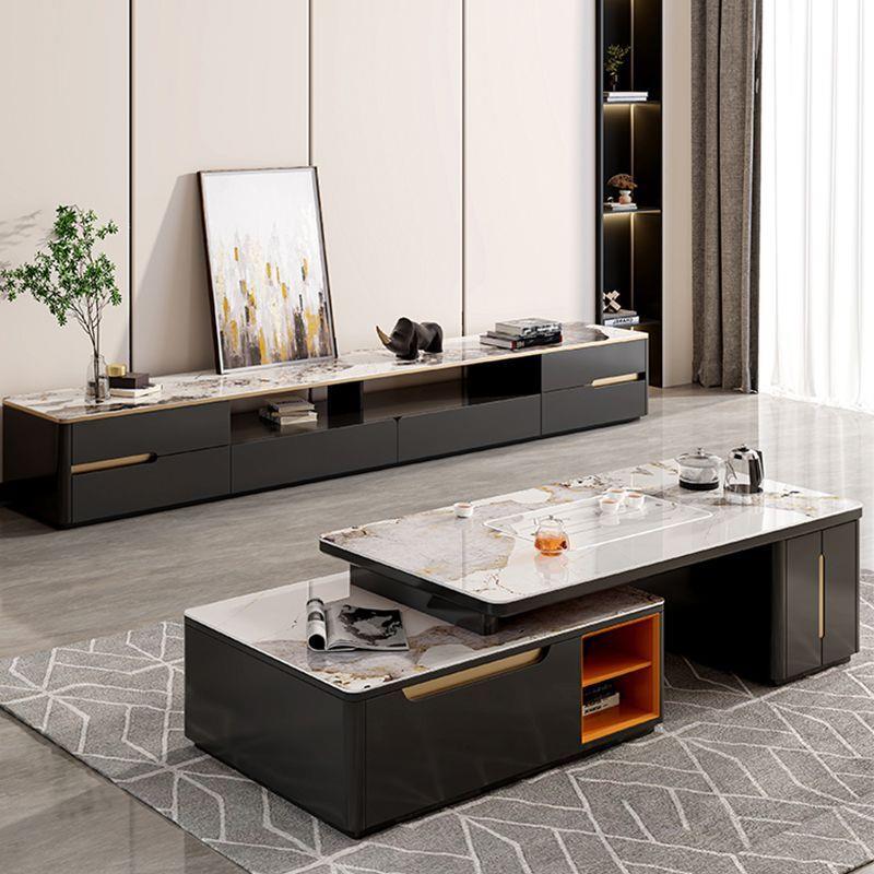 岩板功夫泡茶茶几家用客厅茶台一体轻奢现代多功能茶几电视柜组合