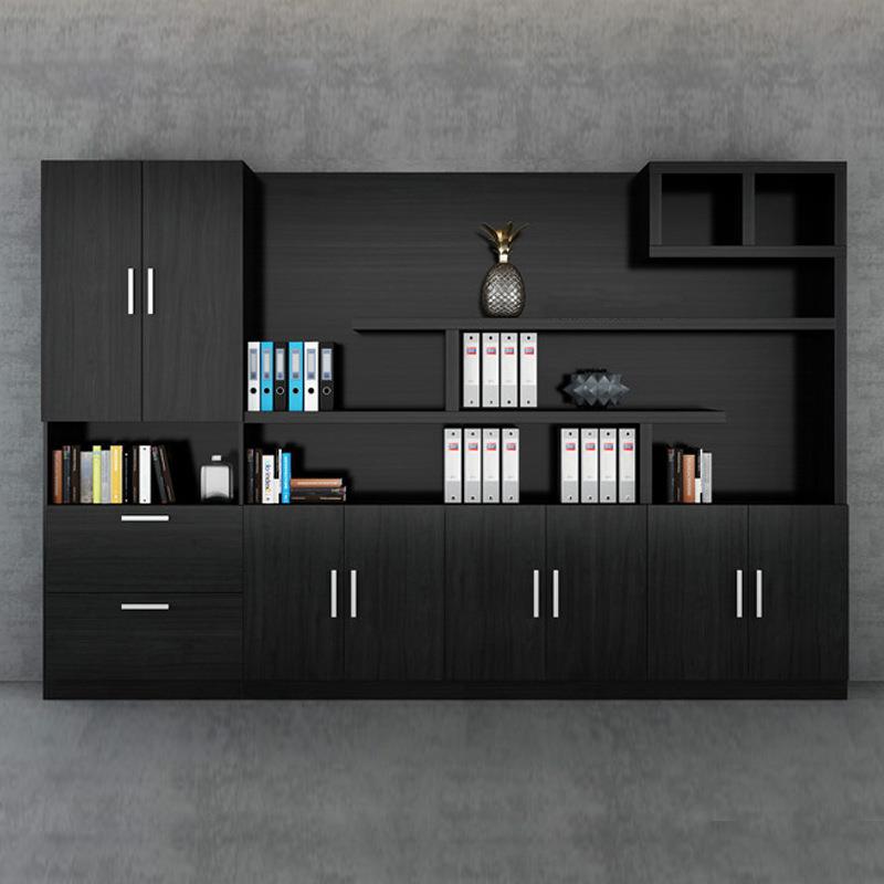 文件柜木质办公室书柜储物资料柜老板室背景柜组合板式办公家具