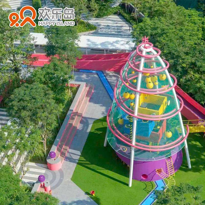 声光游乐设备火箭不锈钢滑梯厂家太空主题儿童无动力乐园规划设计