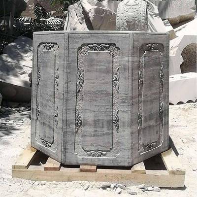 青石做旧仿古井口 庭院别墅井圈 浮雕庭院装饰井台