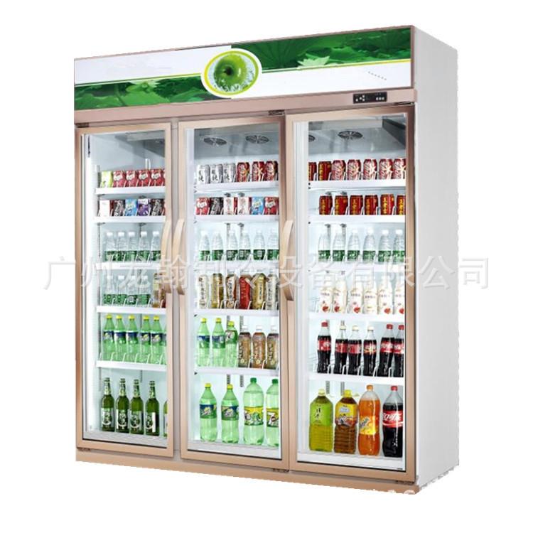 立式饮料展示柜三门整机商用冷柜便利店啤酒冷藏柜