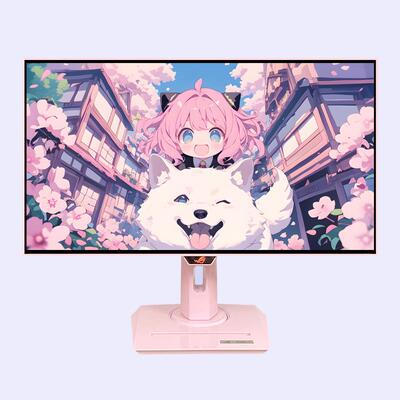 ROG华硕粉色显示器27寸2k240hz败家之眼电竞高刷显示屏OLED屏少女
