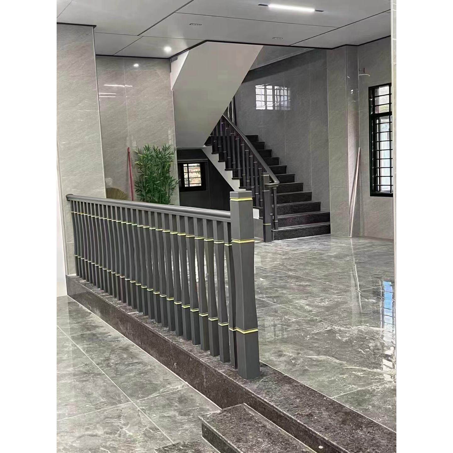 铝合金楼梯扶手仿木纹室内栏杆 自建房新款阳台栏杆 全组装式围栏