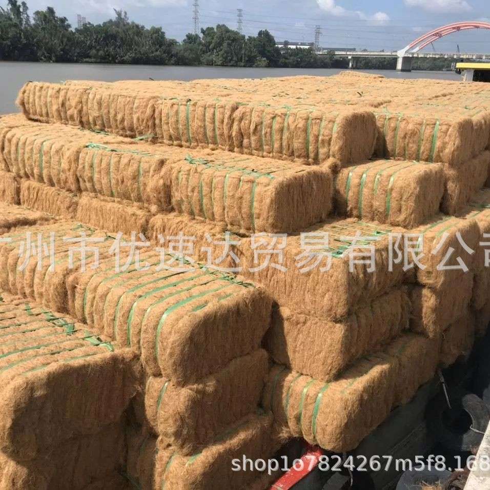 椰丝毯植物纤维网植草护坡用抗冲生物毯椰丝毯用的草籽网生态护坡图片