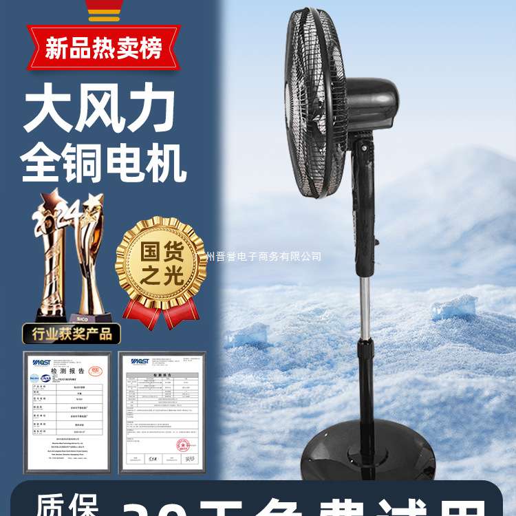 立式德系大落地扇风力落地新款电风扇家用静音遥控电机摇头铜2025