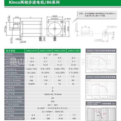 KINCO步科2S86Q-069B8电机2S86Q-05180/03865/030B8/03080/01865