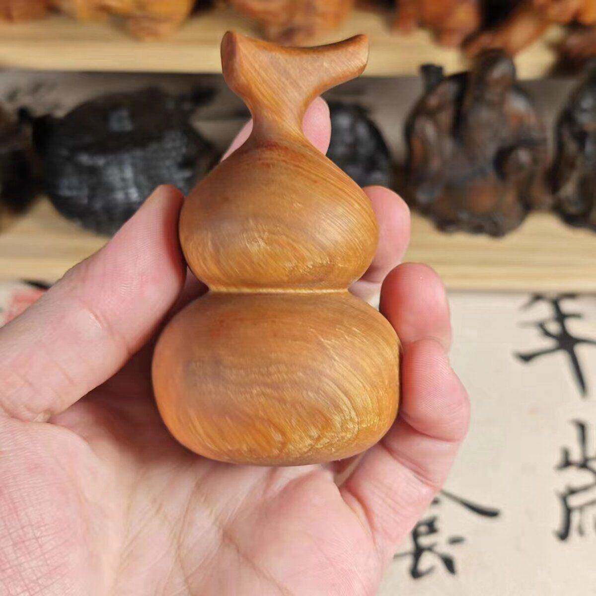 崖柏陈化料把件开叉葫芦多子葫芦小葫芦木质随身盘玩文玩工艺品