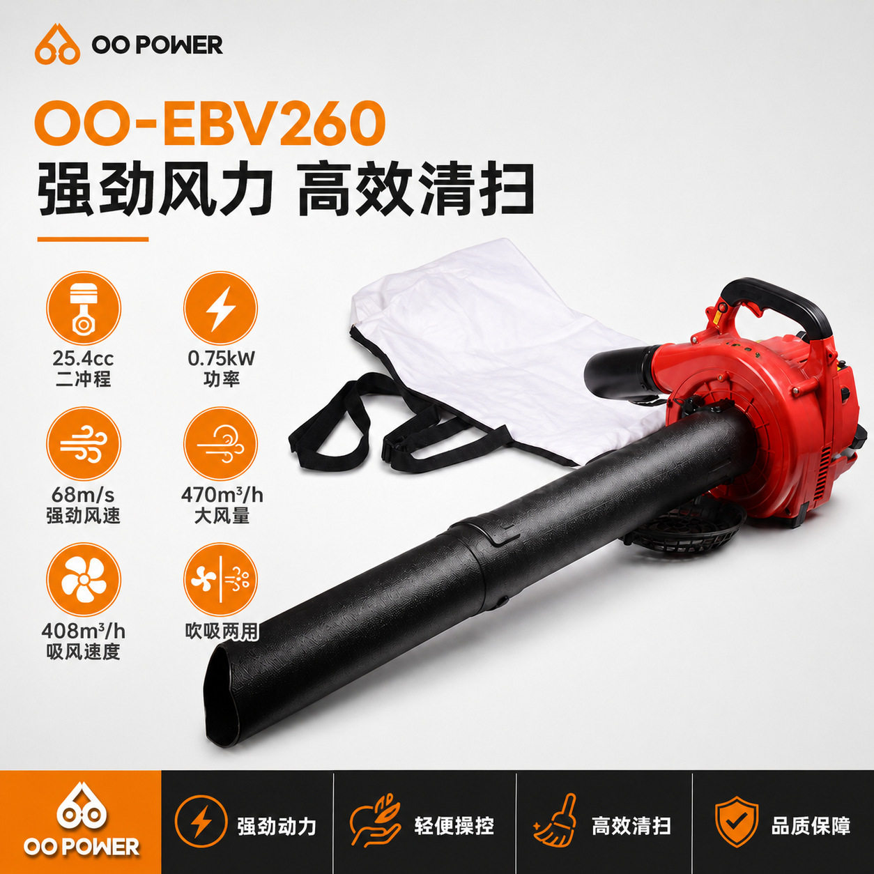 跨境直供25.4cc汽油吹风机花园庭院吹落叶吹雪便携式鼓风机批发