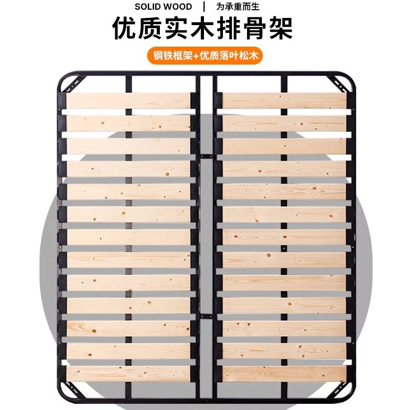 排骨架床板支撑架榻榻米床架1.8米1.5米无床头可折叠实木床架图片