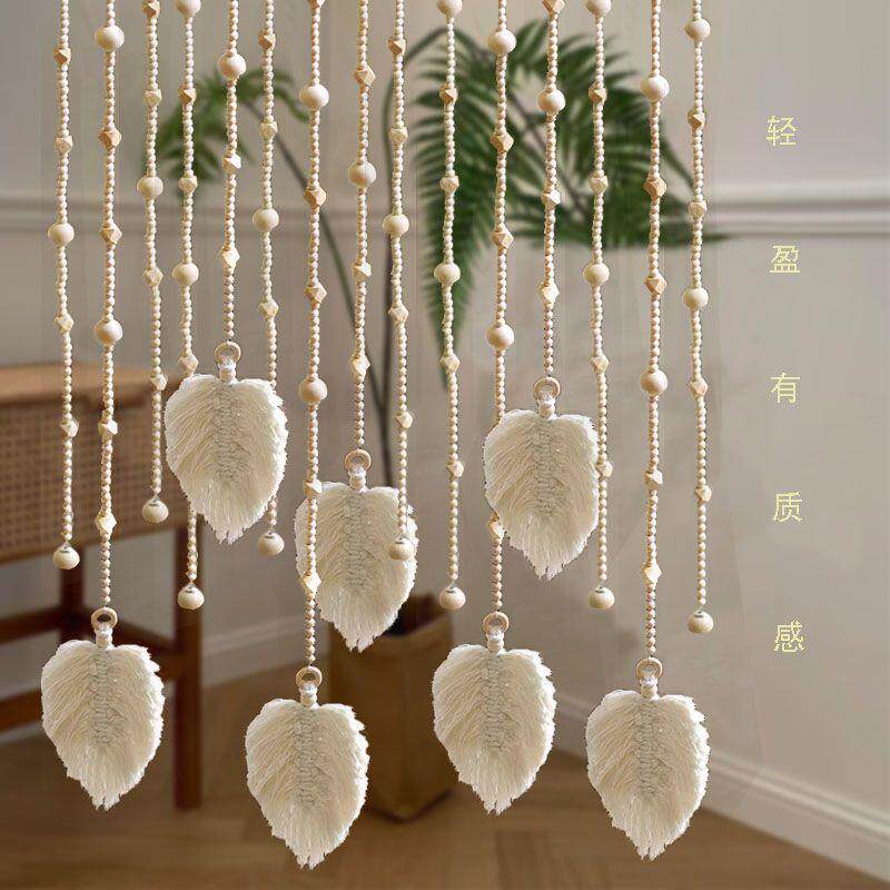 木珠帘隔断帘玄关卧室门帘装饰家用房间珠帘卧室过道玄帘子原木