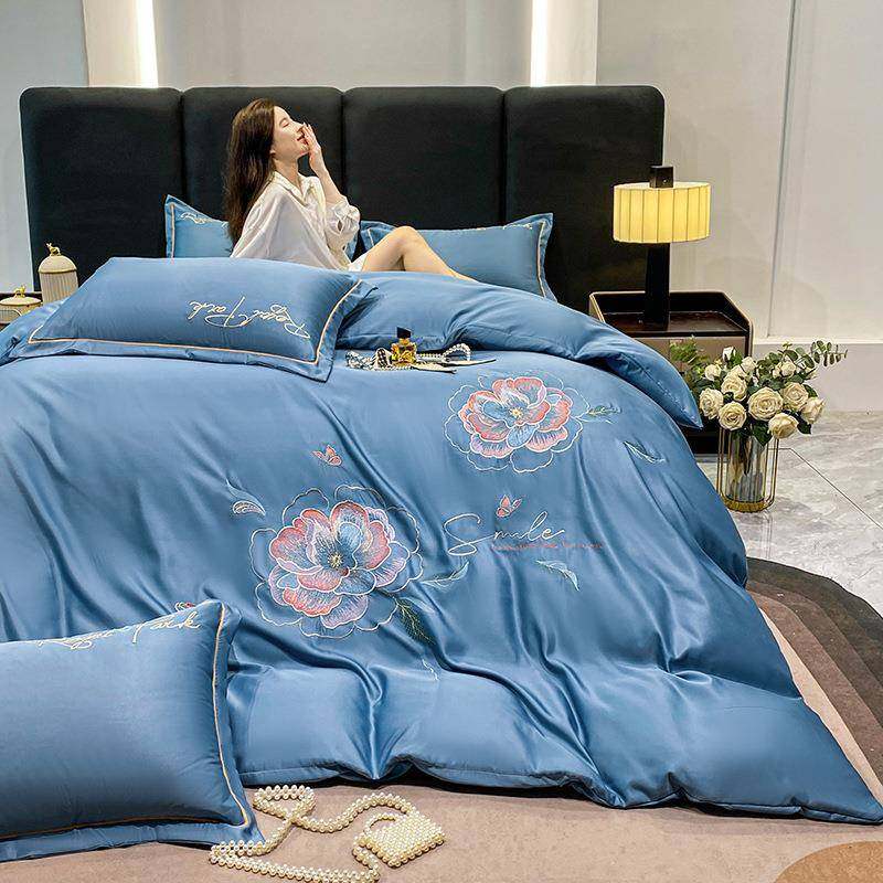 高档天丝刺绣四件套被套床单双人床上用品被套丝滑四季轻奢风套件,鲜花速递/花卉仿真/绿植园艺,割草机/草坪机,淘宝优惠券,粉丝福利购,淘宝优惠卷