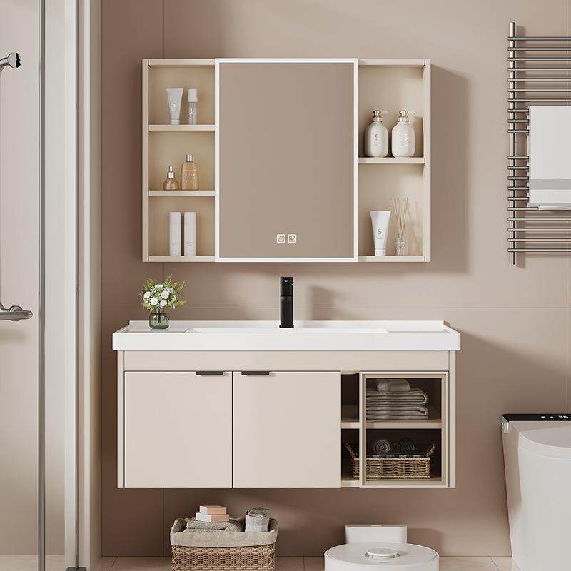 奶油风浴室柜陶瓷一体盆蜂窝铝卫生间陶瓷洗漱台家装陶瓷带美妆镜,鲜花速递/花卉仿真/绿植园艺,割草机/草坪机,淘宝优惠券,粉丝福利购,淘宝优惠卷