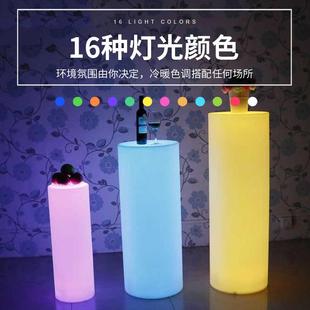 LED圆柱灯 大号户外亮化景观灯酒吧落地灯遥控七彩发光圆柱体