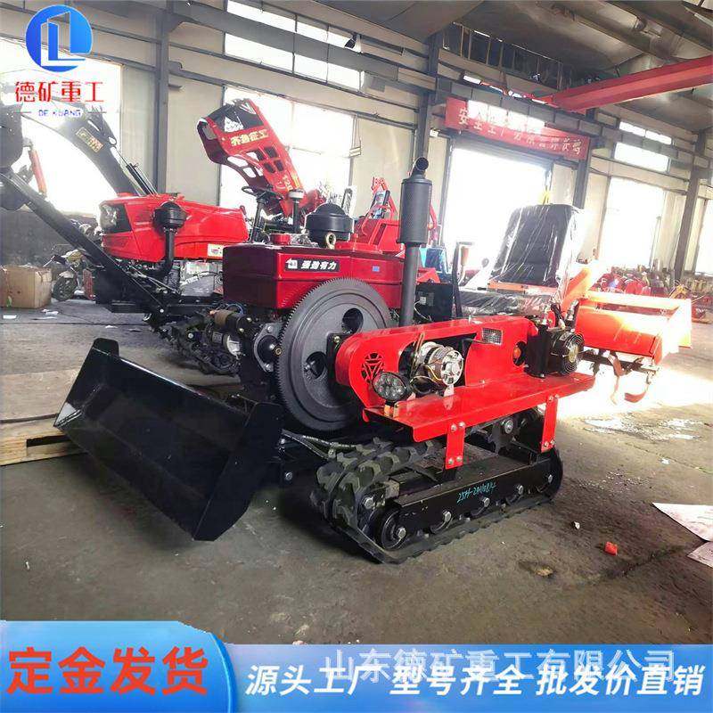 乘坐式多功能履带式旋耕机农用微耕机小型挖沟机播种机耕田机农用