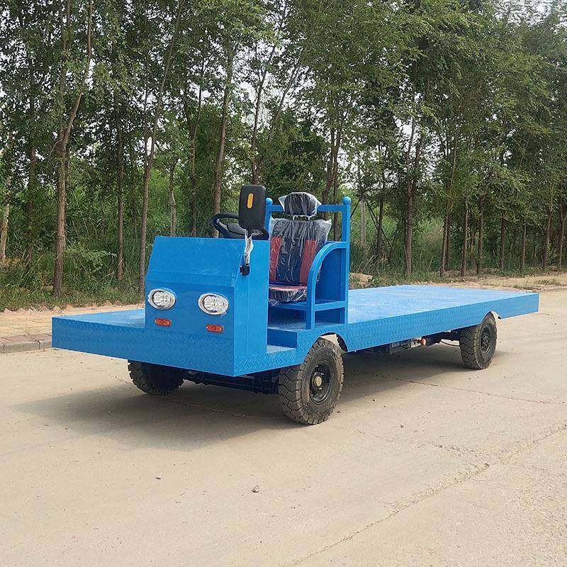 厂区拉货工地运输车仓库码头四轮平板车校园电动牵引车电动专用
