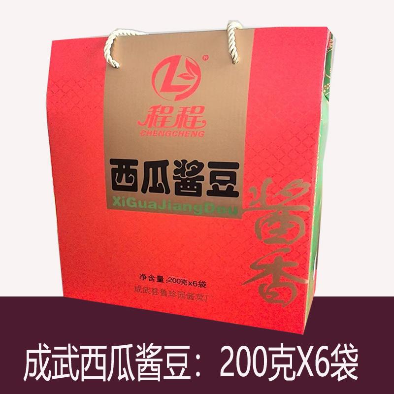 菏泽西瓜酱豆成武酱菜礼盒程程山东特产黑咸菜西瓜酱豆工艺日晒酱